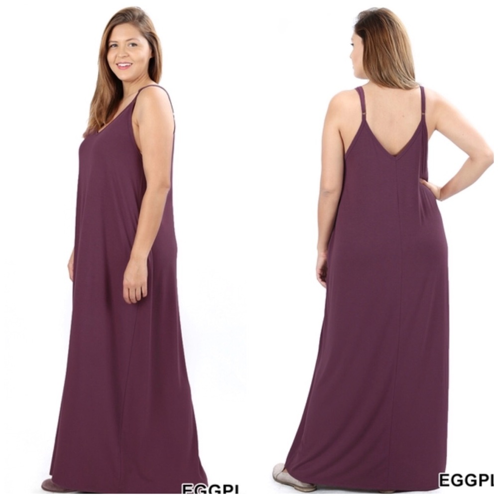 Eggplant Pocket Maxi Dress - Picture 2 of 4